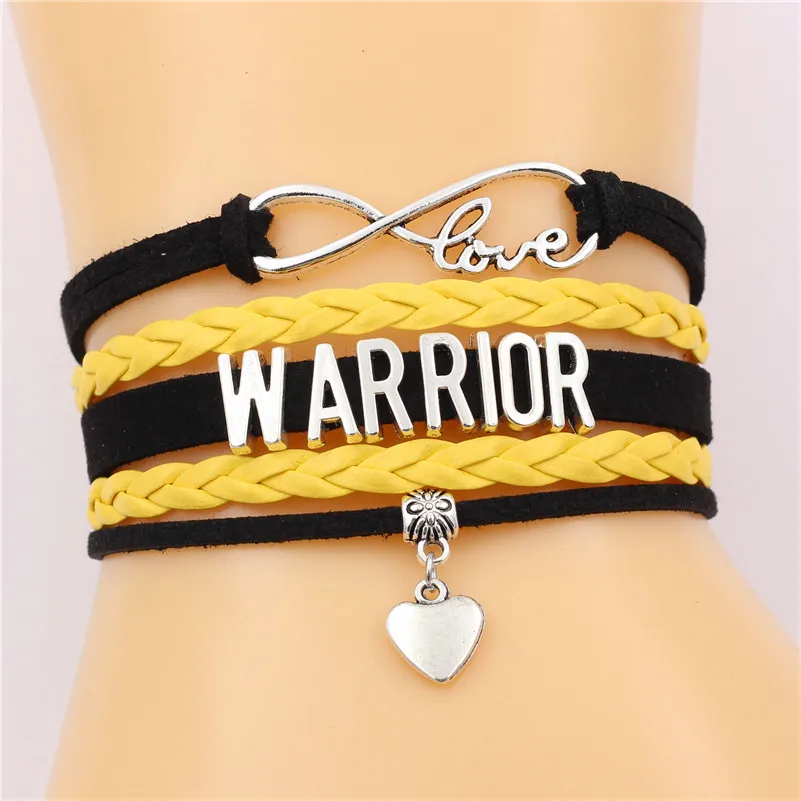 Браслет с надписью Infinity Love WARRIOR очаровательное сердце кожаные браслеты ручной