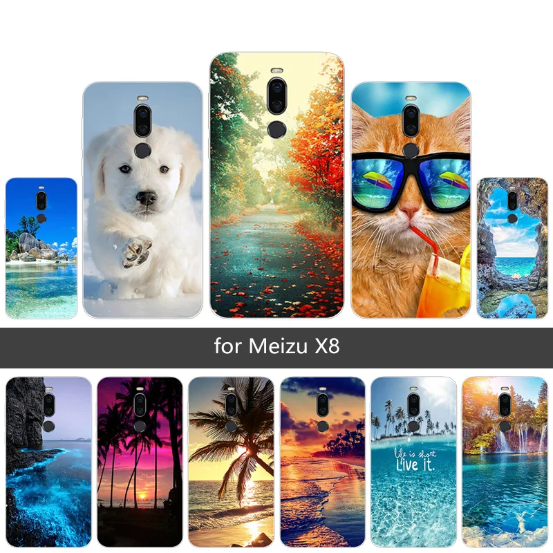 Coque for Meizu X8 Scen Phone Case 6.2 inch X 8 Cover Transparent Silicone Soft Printing TPU Protection Shell |