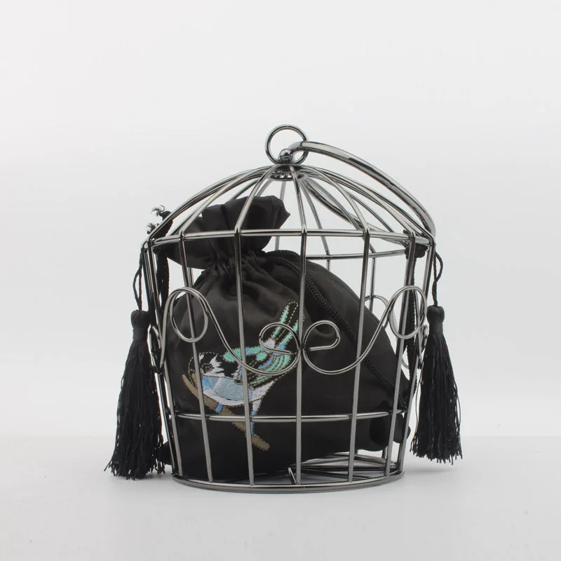 Женская Черная акриловая вечерняя сумка с узором в виде птицы клатч повседневная