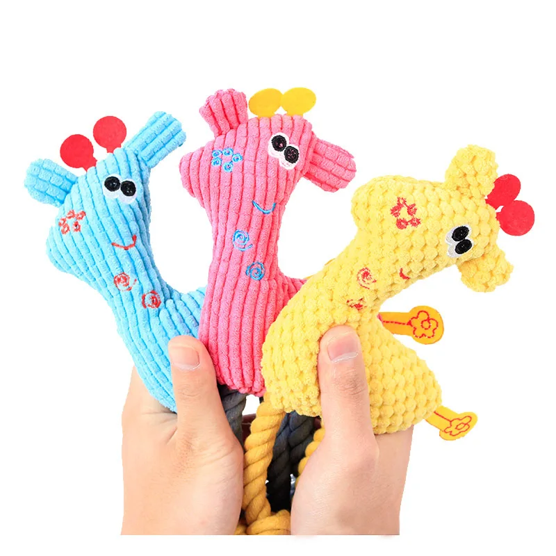 Корн Вельвет pet игрушка животное из хлопковых ниток с плюшевым звучанием