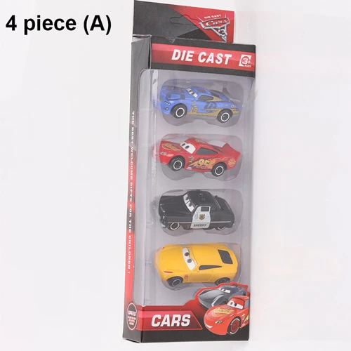 4 piece(A) 4 шт./компл. disney Pixar Cars 3 Металл черный шторм Джексон автомобиль игрушка Дети День рождения Рождество молния McQueen автомобиль игрушки мальчики подарок - Цвет: 4 piece(A)