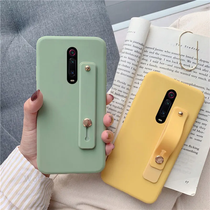 Wrist Strap Hand Band silicone case for xiaomi redmi note 7 6 pro 5 7 7A 6a K20 pro mi 9 8 a2 lite se a1 5x 9t stand back cover
