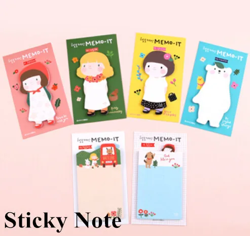 

1PC Lovely cartoon girl decoration memo pad,gift sticky note stationery supplies(tt-3778-1)