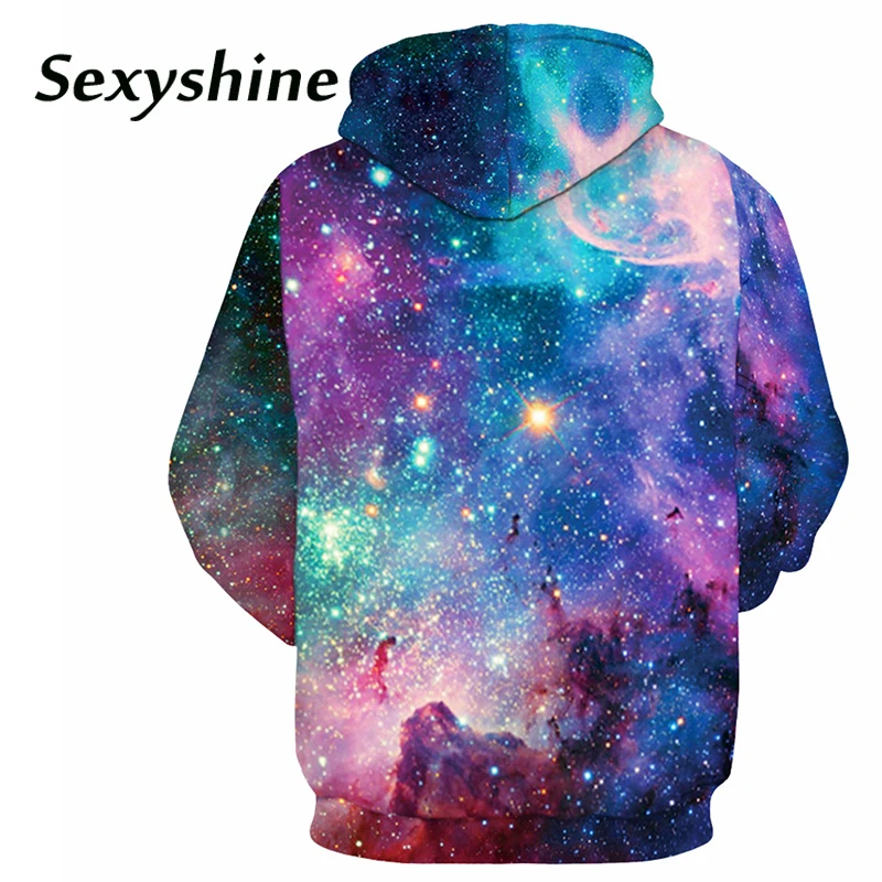 Hooded sweatshirts women 2018 new fashion spring autumn 3d Digital Print Space Galaxy men female plus size pullover hoodies tops |