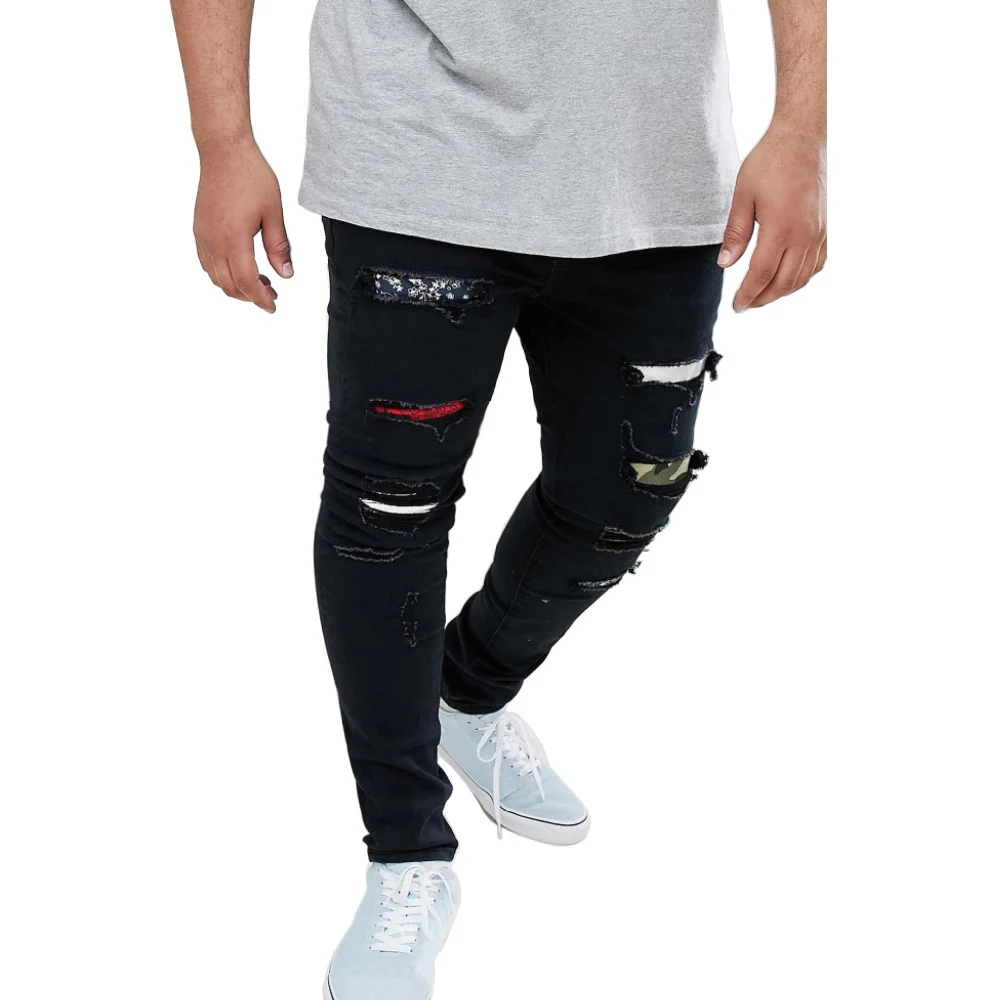 Fashion Men Ripped Jeans Design Stretchy Skinny Jeans For Men