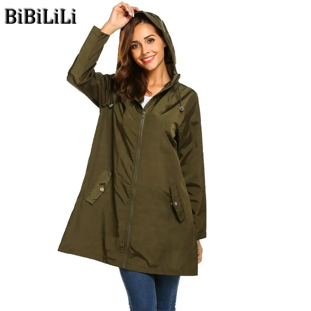 Дождевик Осень Весна оснастки куртки легкие свободные летние передний карман на