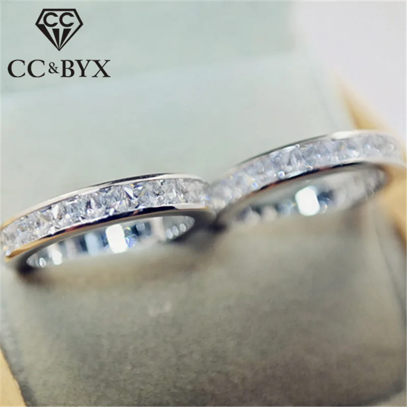CC S925 Серебряные кольца для влюбленных мужчин и женщин простой дизайн обручальное