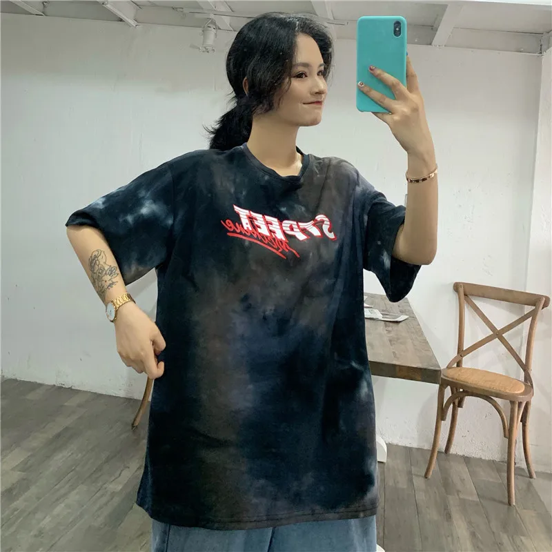 Женская свободная футболка с коротким рукавом повседневные футболки радужными