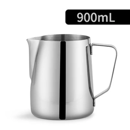 Silver 900ml 300/600/900 мл Нержавеющая сталь вспенивания кувшин тянуть цветок чашки Эспрессо, капучино искусство кувшин для молочных коктейлей кружка Кофе инструменты - Цвет: Silver 900ml