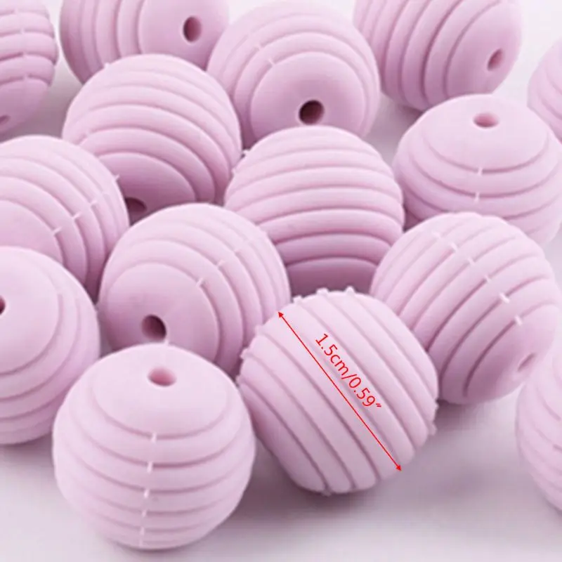 

10 Pcs/pack Silicone Balls Baby Teething Spiral Round Beads DIY Necklace Infants Teether Pacifier Chain Accessories