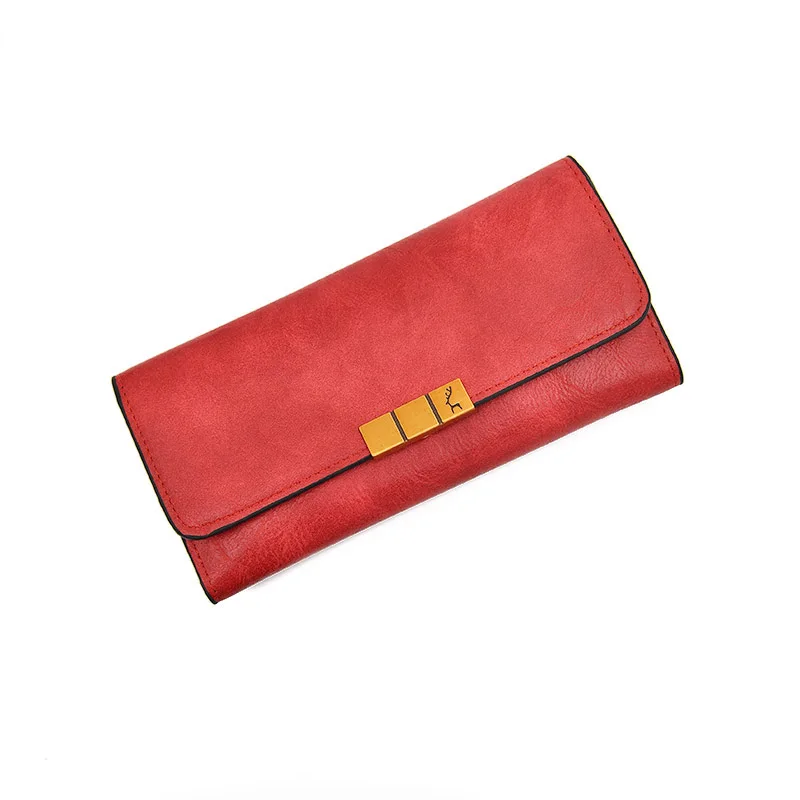 Red Известный бренд, кожаный кошелек, модные женские кошельки и кошельки с блестками, милый кошелек с застежкой, держатель для карт, кошелек, сумочка для денег, отделение для монет - Цвет: Red