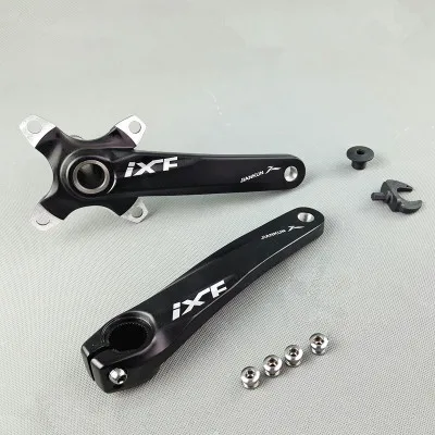 Black MTB шатун со звездами для велосипеда полый один Кривошип цепная Звездочка из алюминиевого сплава горный велосипед рифленый диск MTB части велосипеда - Цвет: Black