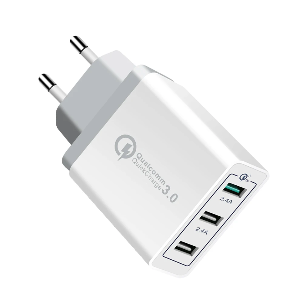 

Сетевое зарядное устройство с 3 USB-портами и поддержкой быстрой зарядки, 18 Вт