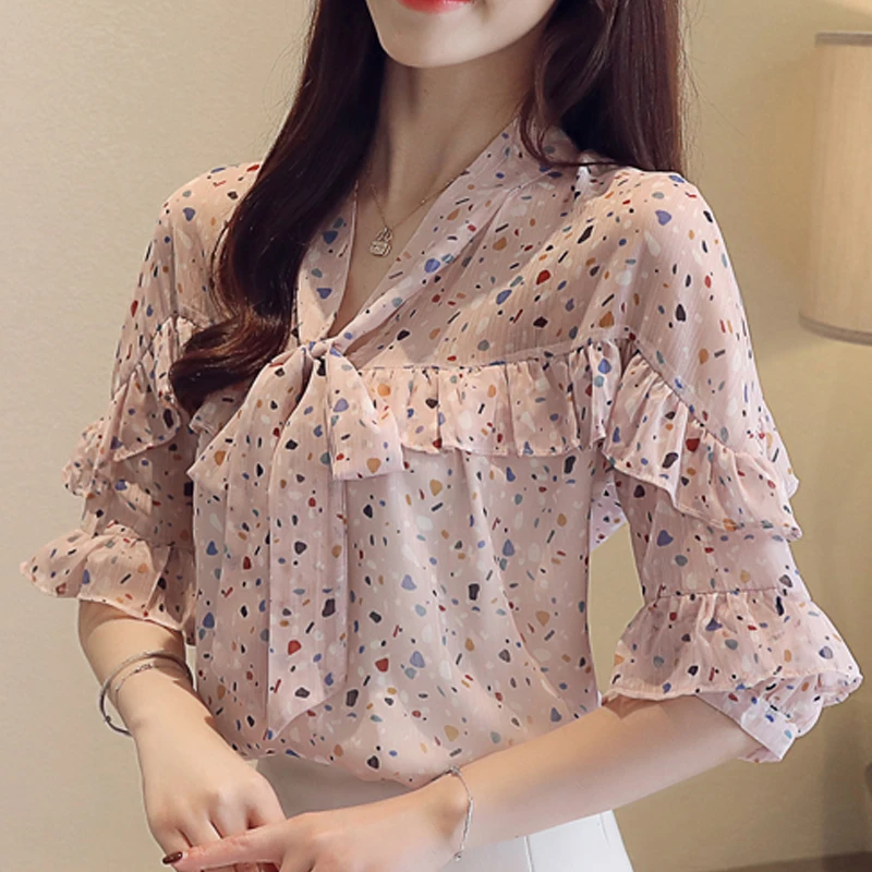 

blusas mujer de moda 2019 womens tops and blouses women shirts chiffon blouse blusas femininas elegante womens clothing 4724 50