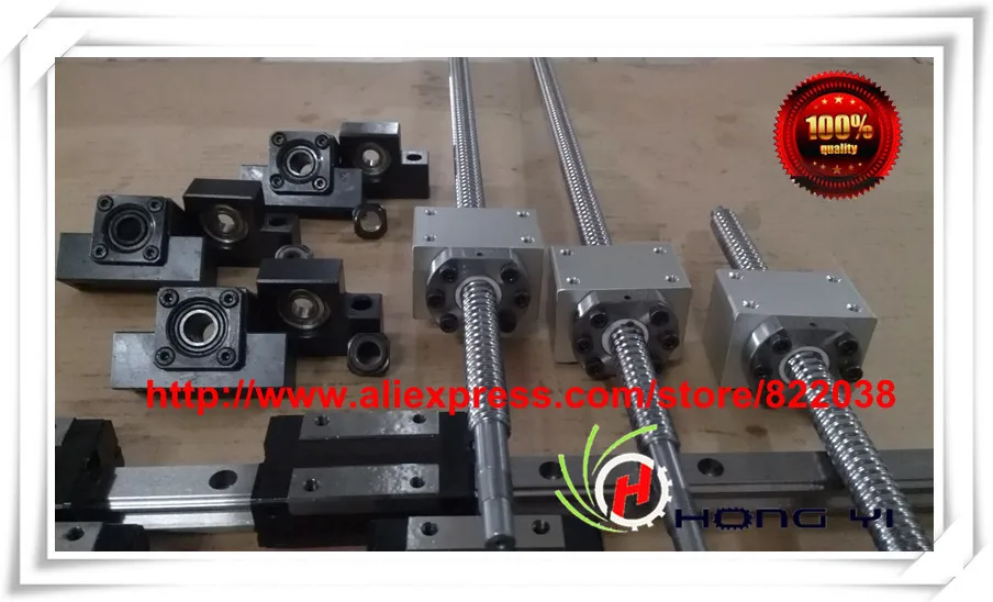 6 x HIWIN HGH15 площадь линейная направляющая комплекты + 3xСФУ/RM1605 Ballscrew BK BF12 муфты|couples
