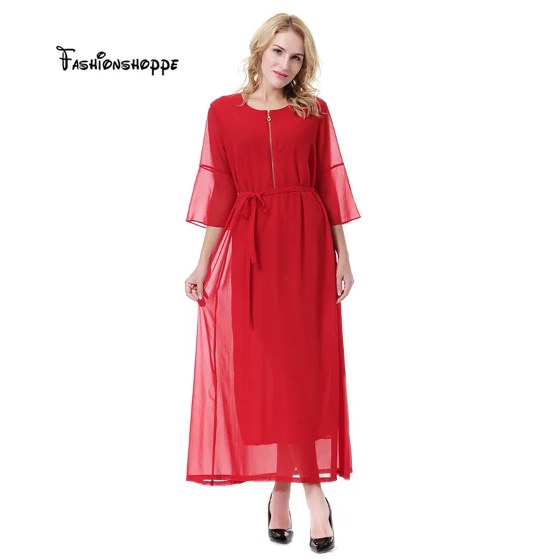 Длинное платье для женщин-мусульманок абайя длинное из шифона Jalabiya кимоно