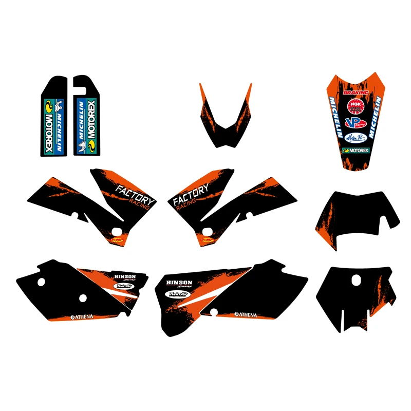 NICECNC графические наклейки фоны для KTM EXC SX XC XCW XCFW MXC 125 250 350 450 525 530 2005 2006 2007 полная