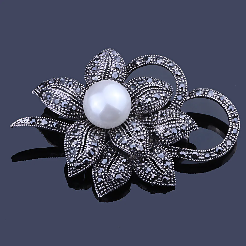 FARLENA, ювелирное изделие, Винтажная брошь для шарфа, булавка, имитация жемчуга, стразы, брошь в виде цветка, элегантная женская одежда, аксессуары