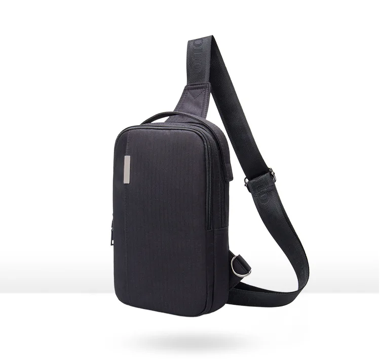 DANJUE Business Chest Bag Oxford Cloth Waterproof Bag Multi-pocket Chest Bag With Headphone Hole