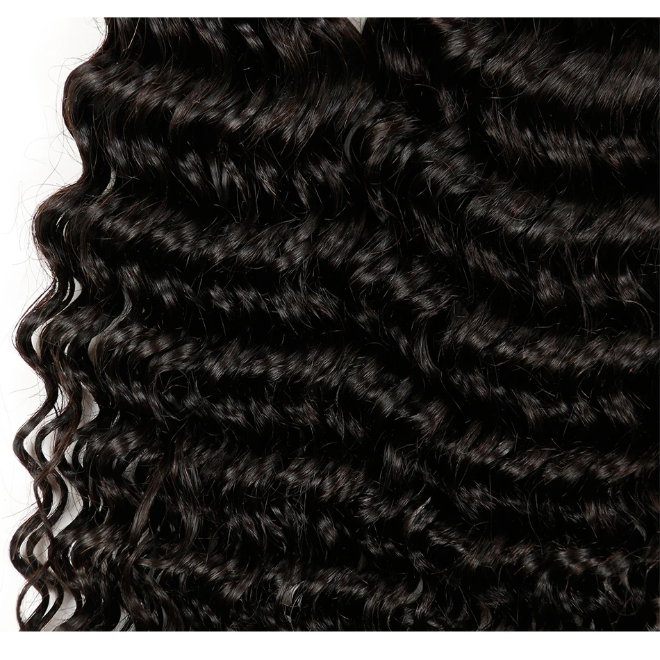 4 Bundles Indian Virgin Hair Deep Wave 8A Unprocessed Curly virgin hair weave curly Natural Black Human extensions |