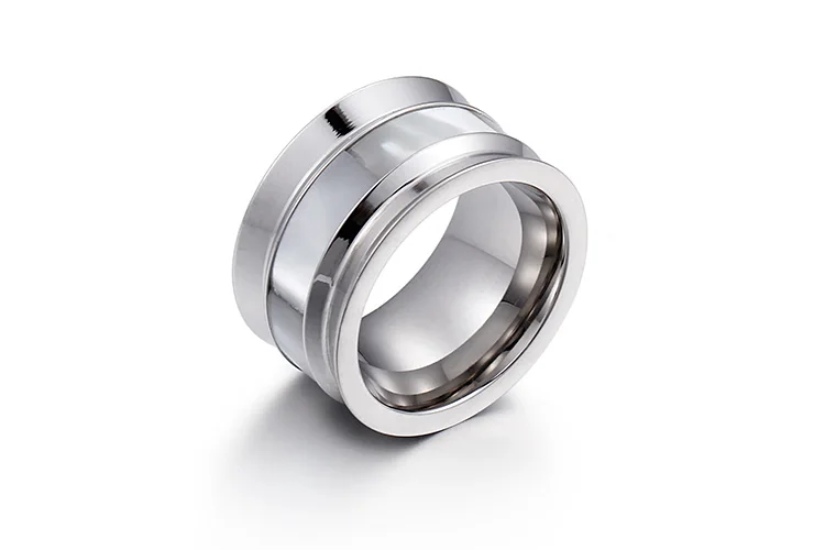 KALEN, модные ювелирные изделия, Bague, нержавеющая сталь, золото и серебро, кольца для женщин, Круглый, гладкий корпус, паз, свадебные кольца, вечерние, подарки - Цвет основного камня: Silver