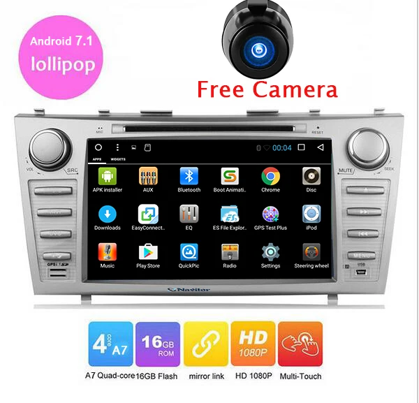 Чистый Android 8 1 Автомобильный dvd плеер для Togyota Camry 2007 2008 2009 2010 2011 емкостный экран 2 din