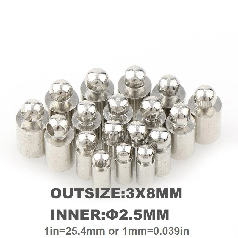 3x8mm 50pcs 50 шт. 5 цветов металлические застежки крючки шнуры концевые колпачки шнур для изготовления ювелирных изделий браслет ожерелье DIY ювелирных изделий - Цвет: 3x8mm 50pcs