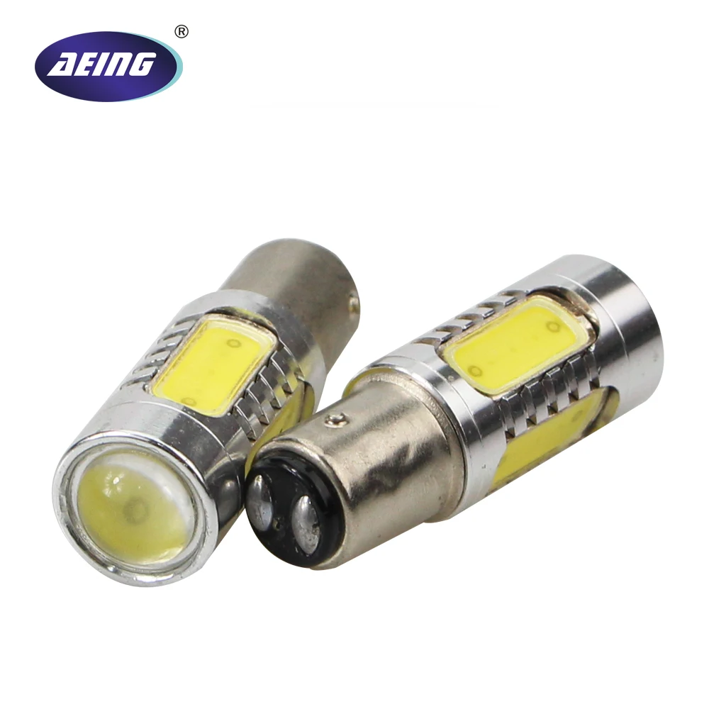 AEING 2 шт. S25 1157 BAY15D P21/5 Вт 12 В высокое Мощность 7 5 5SMD светодиодный COB проектор Len лампы