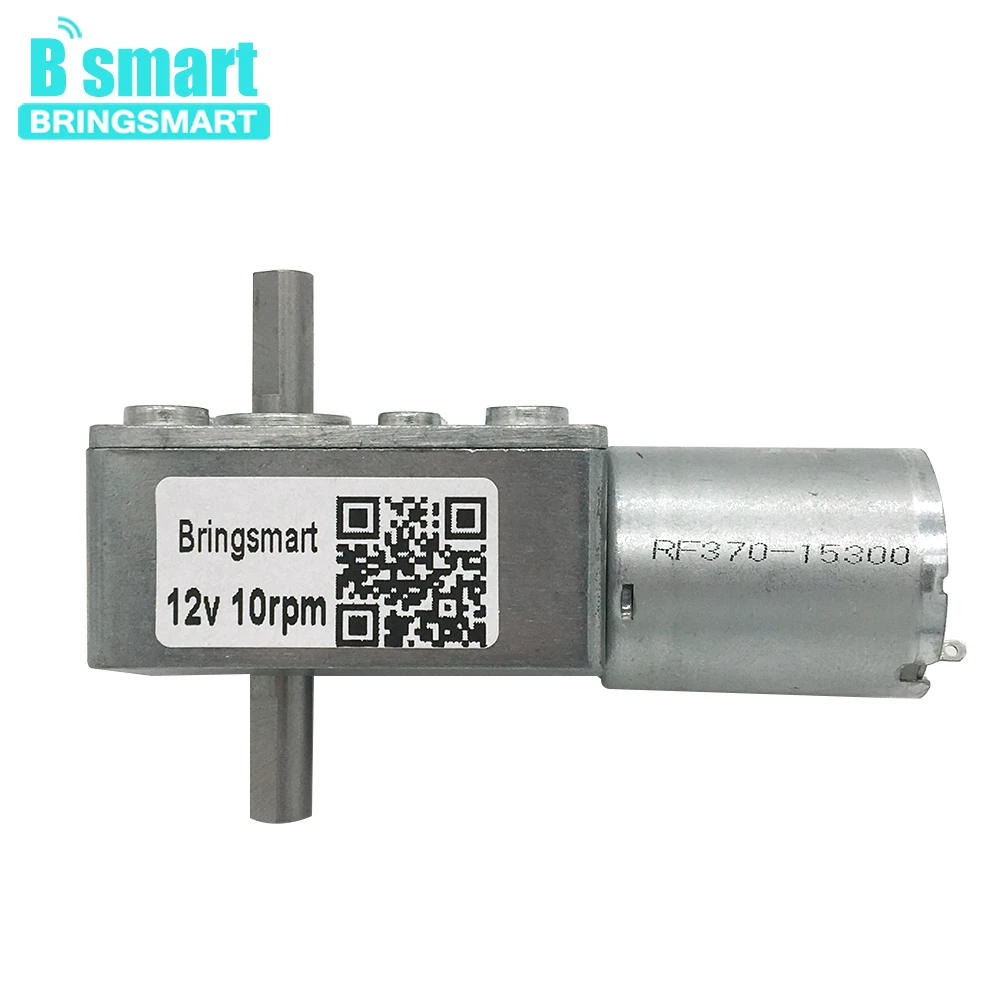 Bringsmart JGY-370S DC червь Шестерни ed мотор 6v 12v двойной вал редуктора 6-210 об/мин низкая Скорость Реверсивный двойной Выход микро Шестерни мотор