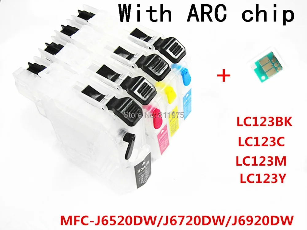 4 чернила LC123 BK C M Y многоразовый картридж для принтеров Brother MFC J6520DW/MFC J6720DW с