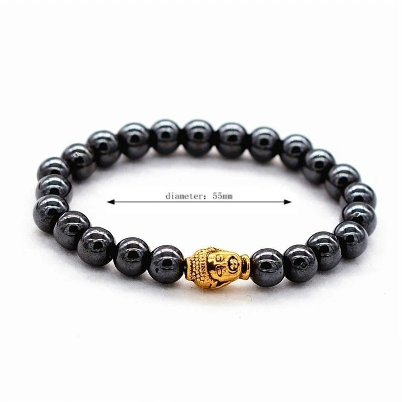 Ручная работа Новая мода Винтаж Золотая Серебряная голова Будды черный магнит