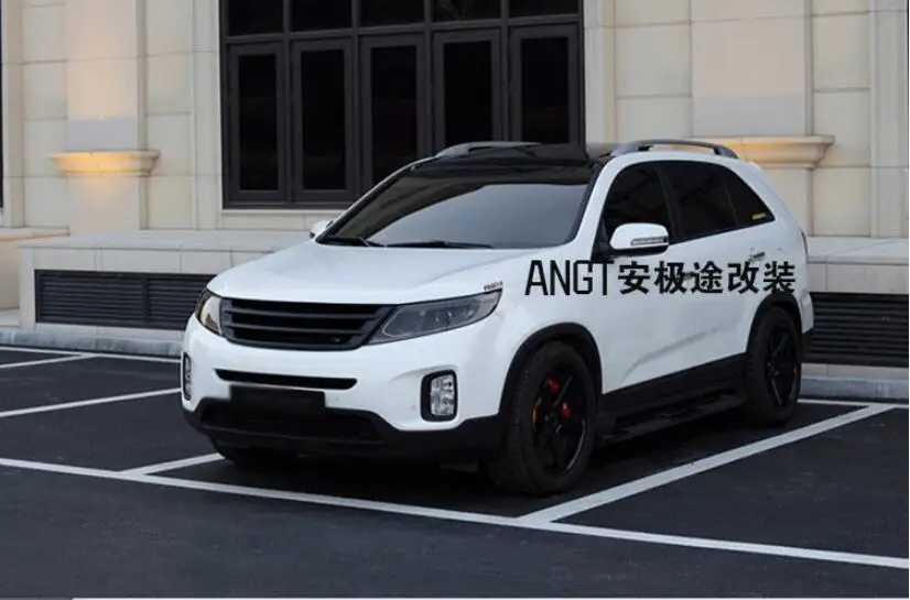 Высокое качество ABS черный UNPAINT автомобиль передний бампер гонки решетки Вокруг Накладка для KIA Sorento 2013
