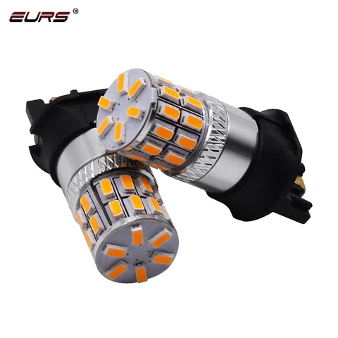 1 шт. Canbus PW24W PWY24W светодиодные лампы 3014 30smd указатель поворота дневные ходовые огни DRL Янтарный желтый Белый Бесплатно 12 В 24 В