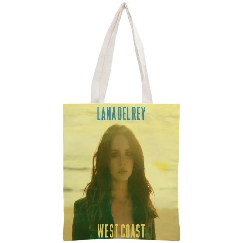 Индивидуальная сумка-тоут Lana Del Rey, многоразовая сумка 30x35 см, двухсторонняя сумка, сумка через плечо, складная Холщовая Сумка для покупок - Цвет: 2