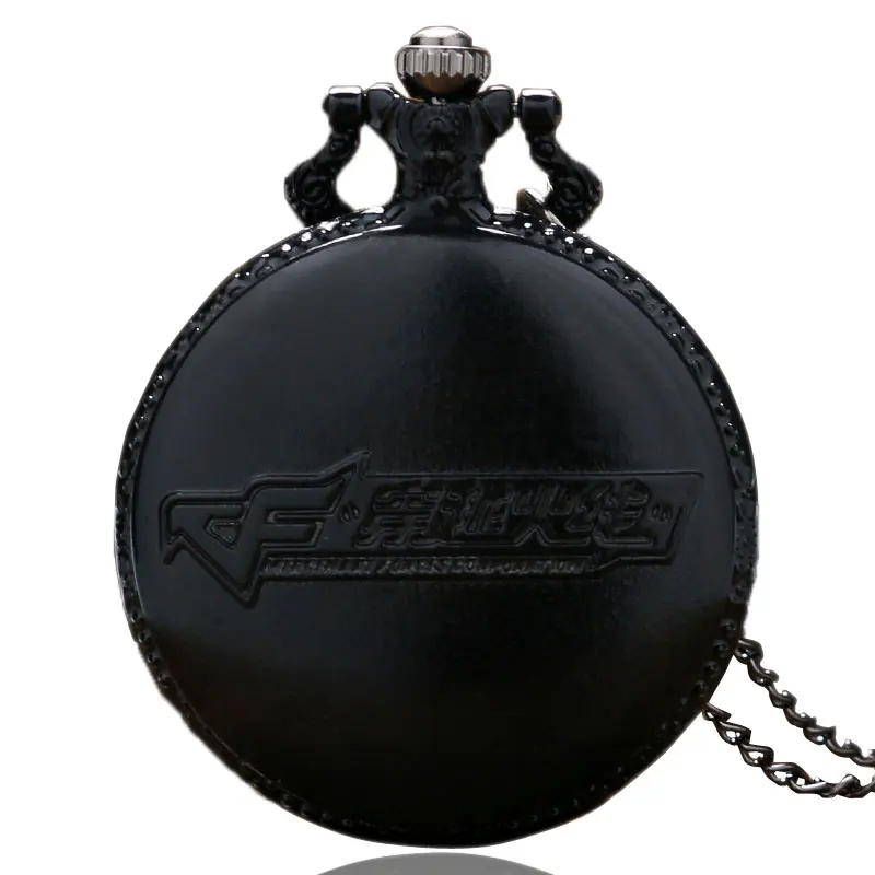

Full Black Cross Fire Skull Designer Pocket Watches Men's Steampunk Casual Fob Clock Pendant Gift