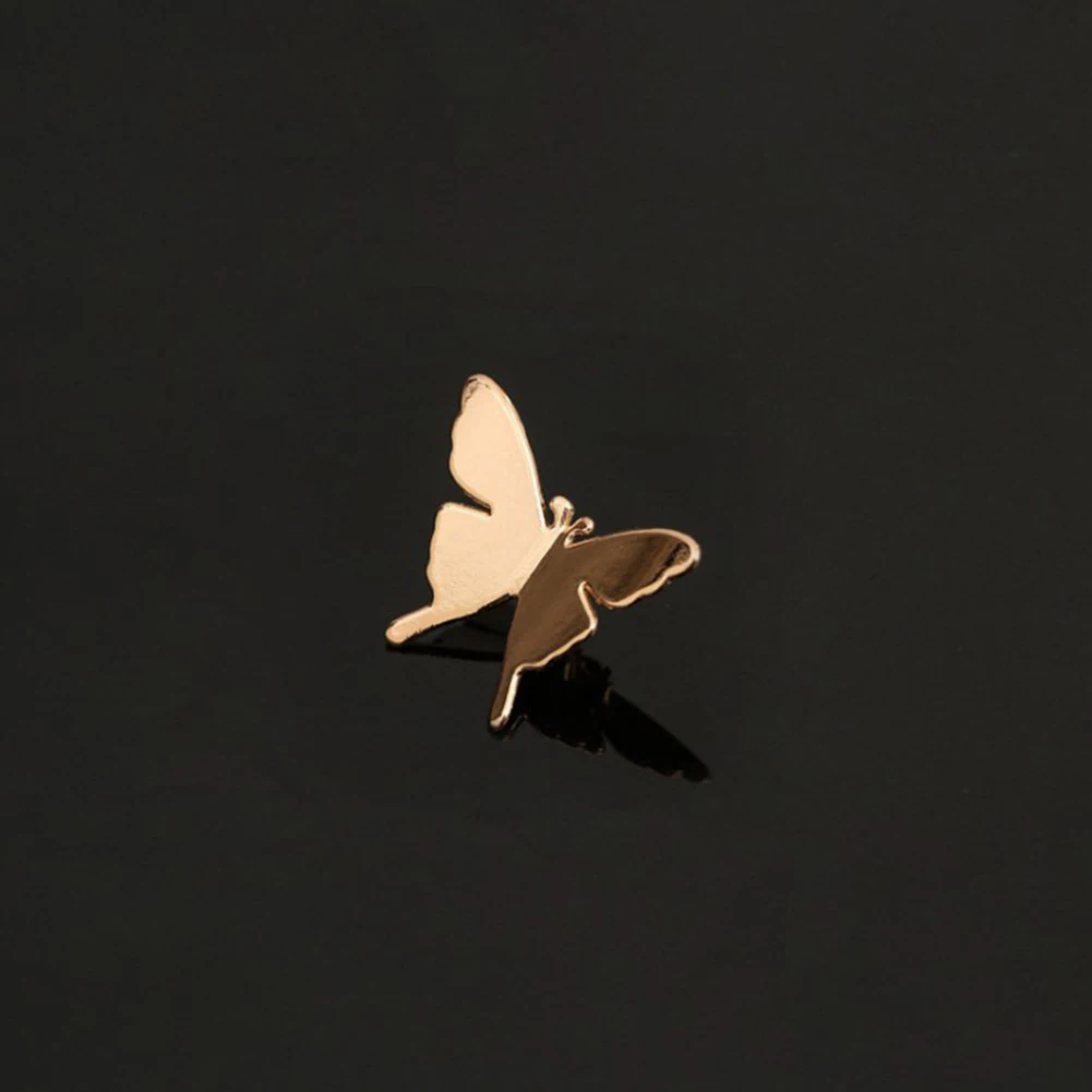 gold butterfly Самолет листья натуральная улыбка брошь с малой Заколкой унисекс кленовый лист нагрудные булавки костюм, воротник рубашки ювелирные изделия аксессуары - Окраска металла: gold butterfly
