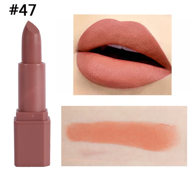 47 MISS ROSE, новинка, 20 цветов, водостойкая матовая губная помада, натуральный, легко носить, пигменты, длинный, прочный batom, макияж, помада для губ, maquiagem - Цвет: 47