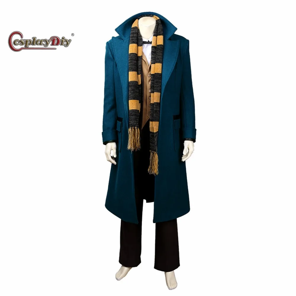 

Cosplaydiy Fantastic Beasts and Where to Find Them Newt Scamander Costume Suit Adult Cosplay Movie Costume Custom Made J5