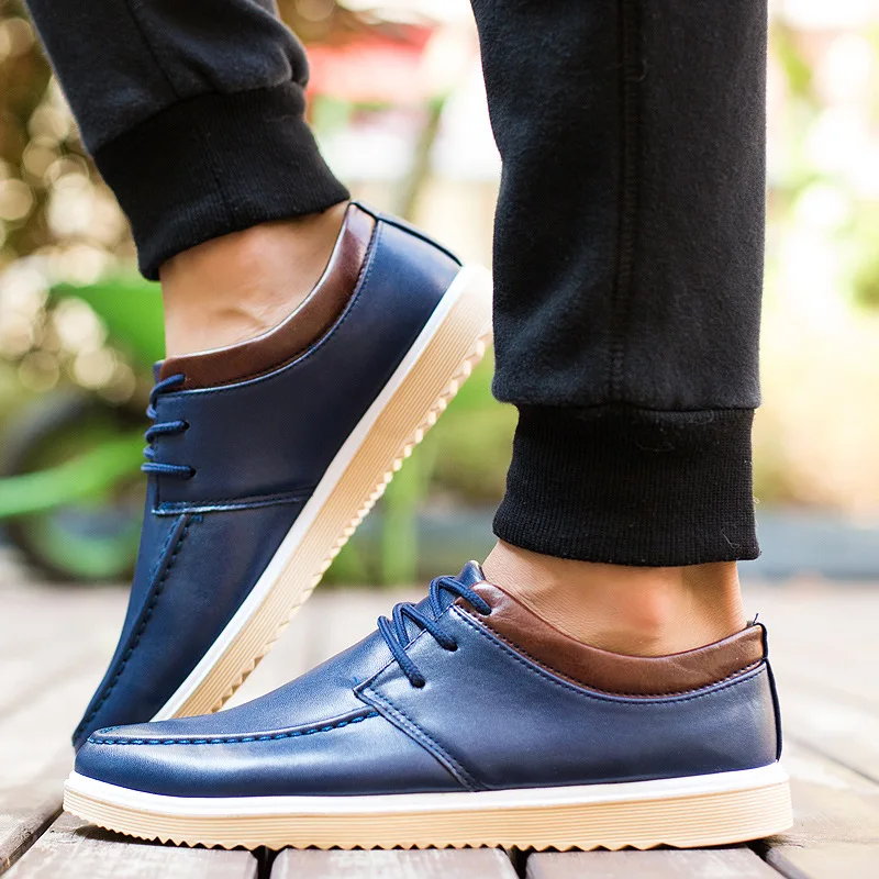 Мужская обувь в британском стиле молодежная Весенняя легкая дышащая из спилка на