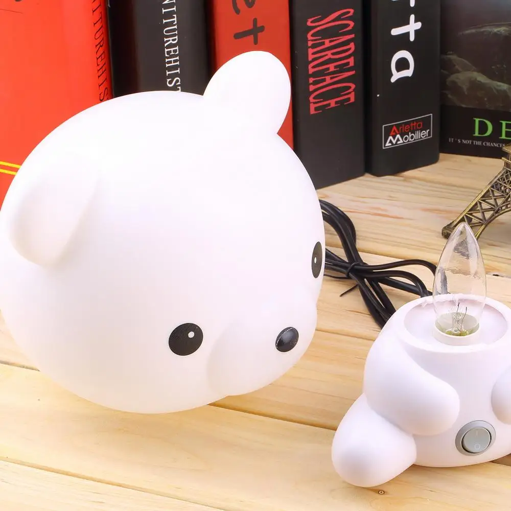 Носки с рисунком медведя из мультика ночной Светильник US EU plug 110V 220V настольная