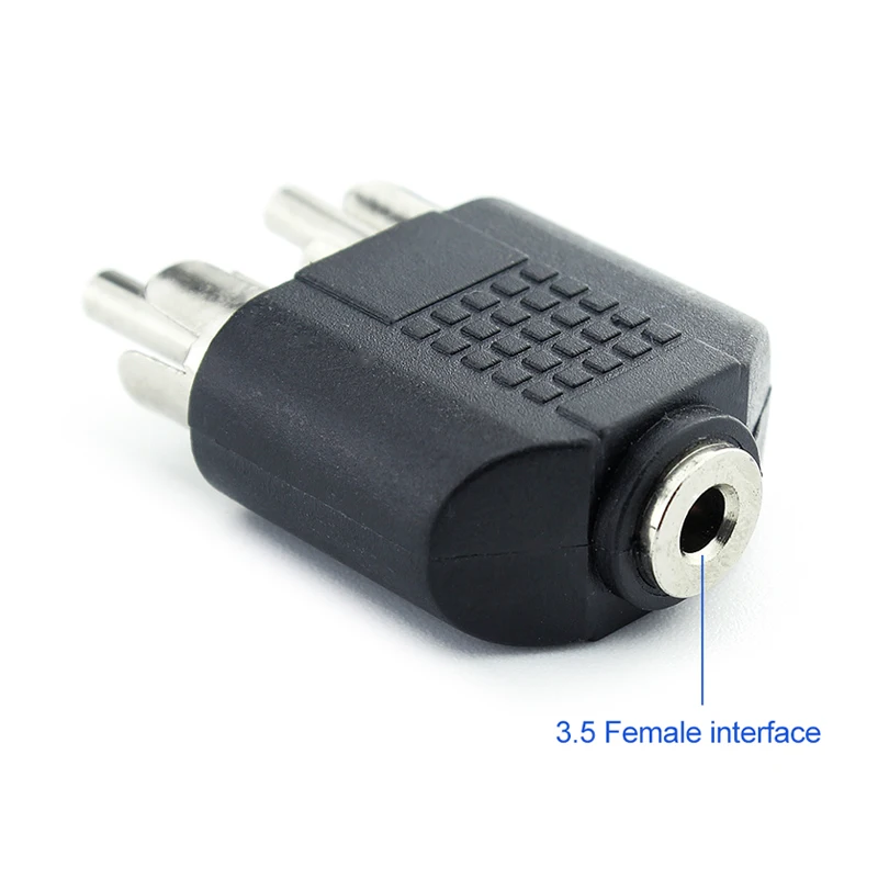 Вери 3.5 мм Aux женский для 2 RCA MALE аудио адаптер компьютера Динамик наушники стерео
