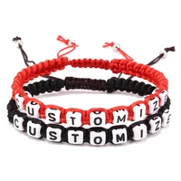 1pcs custom name bracelet boy girl his her couple friend braided handmade bracelet for valentines day birthday gift diy making