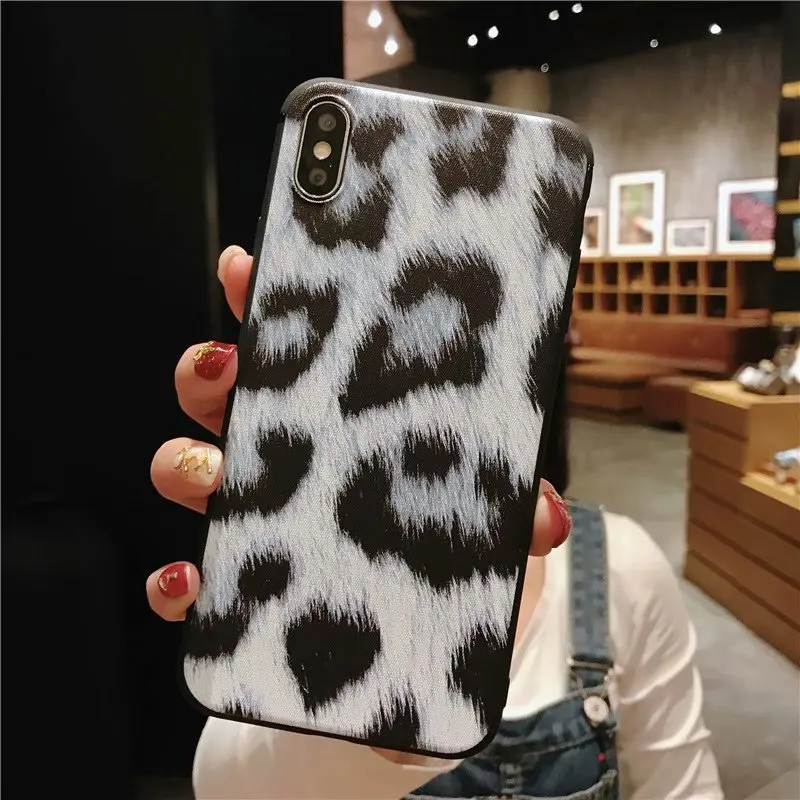 Чехол для iPhone 6 6S 7 8 Plus X Xr Xs Max модный винтажный мягкий чехол из ТПУ с леопардовым