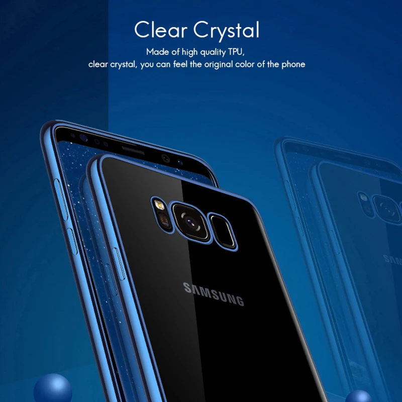Мягкий чехол из ТПУ с гальваническим покрытием для Samsung Galaxy S8 S9 Plus S10 S10e S7 edge A7 A6 A8 A9