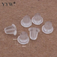 200pcslot earrings jewelry accessories silicone barrel bullet style plastic ear pluggingblocked earring back diy findings