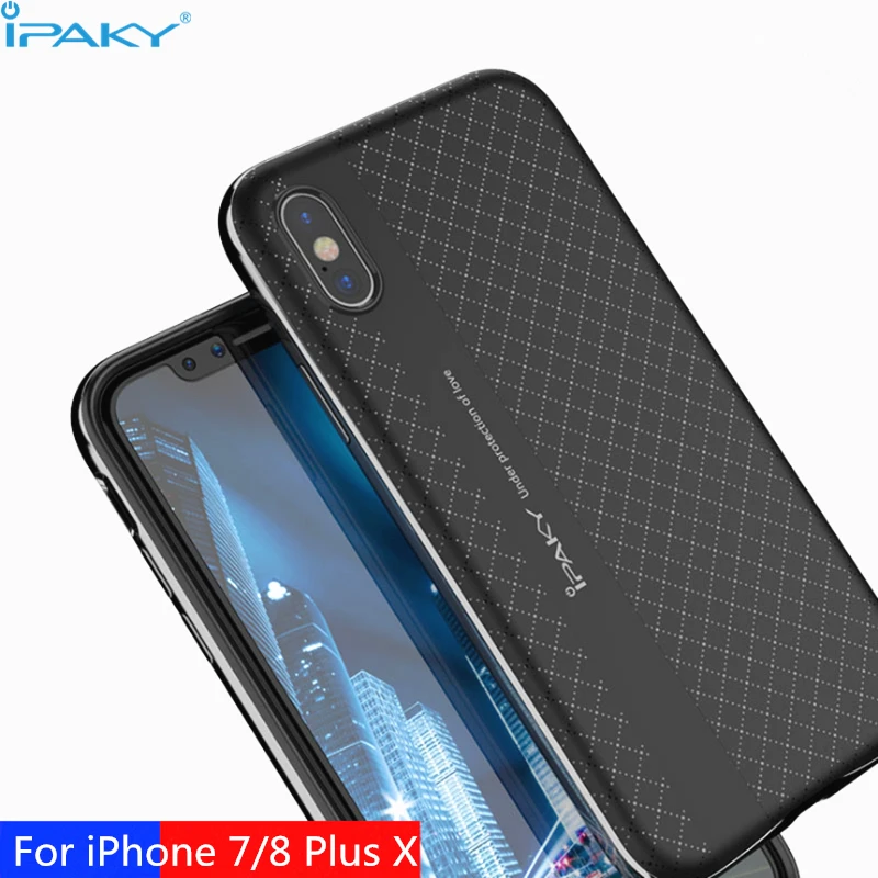 IPaky бренд для iPhone 5/5S/SE чехол PC рамка+ силиконовая задняя крышка чехол для мобильного телефона для iPhone 7 8 Plus для iPhone X