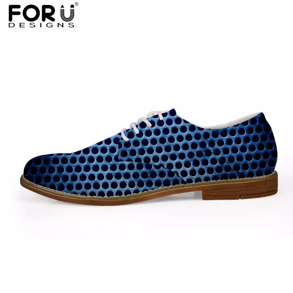 FORUDESIGNS/Модные Мужские модельные кожаные туфли с 3D принтом пчелы, весенние мужские повседневные туфли-оксфорды, удобные мужские туфли на шнуровке