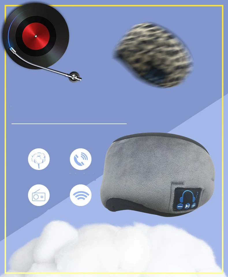 Новая беспроводная Bluetooth музыкальная маска для сна Наушники Удобная моющаяся маска для глаз Смарт шумоподавление наушники пульт дистанционного управления