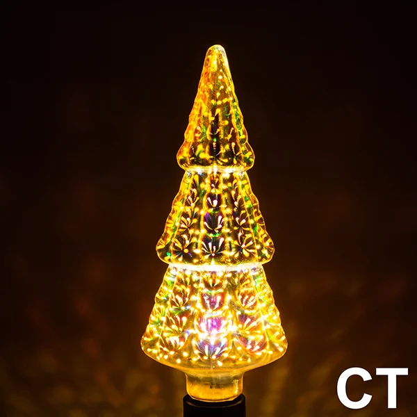 Christmas Tree Светодиодный светильник лампы E27 3D украшения Эдисон лампы 110 В 220 праздничные светильник ST64 G95 A60 G80 G125 лампа накаливания ампулы лампы - Испускаемый цвет: Christmas Tree