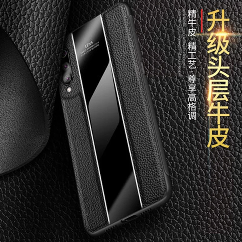 Роскошный чехол из натуральной кожи для Xiaomi mi 9, стеклянная задняя крышка для Xiao mi 9se mi 9, мягкий ТПУ бампер для Xiao mi 9